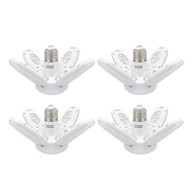 Imagem de Qudai Luzes de garagem LED - Luzes de garagem reguláveis de teto, 38W 6000LM 6500K E27/E26 Luzes de teto de garagem LED com 4 painéis ajustáveis para garagens, oficina, interior, exterior, oficina e a