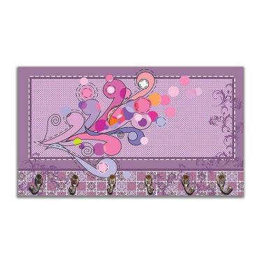 Imagem de Cabideiro De Parede Porta Colar Chaves Cintos Arabescos