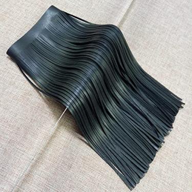 Imagem de 100cm 20/25/30cm PU couro borla franja guarnição fita de renda para bolsa roupas vestidos decoração diy acessórios de costura, preto, 5mm, 25cm