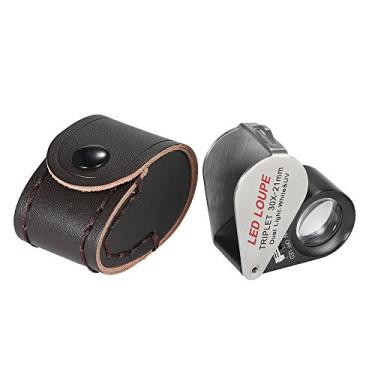 Imagem de Qudai 30X Mini Multi-funcional Handheld LED Joalheiro Lupa 21mm 6 Joalheiro Lupa Lupa Tripla Lupa Vidro Embutido 6-shaped Circular Luzes LED Detector de Falsificação NP