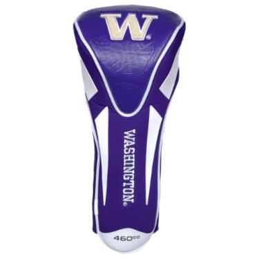 Imagem de Team Golf NCAA Washington Huskies Capa de cabeça de motorista Apex único taco de golfe capa de motorista Apex único, serve para todos os tacos grandes, design verdadeiramente elegante