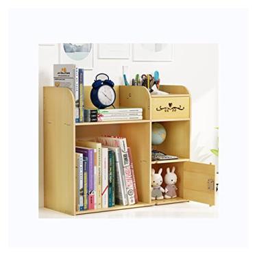 Imagem de KIZQYN Estante de livros de mesa, prateleira de mesa ajustável, organizador de mesa de armazenamento de escritório, rack multiuso para materiais de escritório, estante de casa (tamanho: 1)