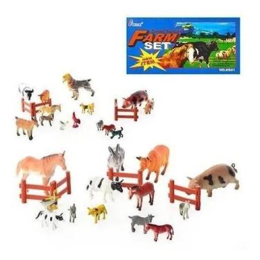 Imagem de Kit Brinquedo 8 Animais Da Fazenda Miniatura Medio Borracha - Toys