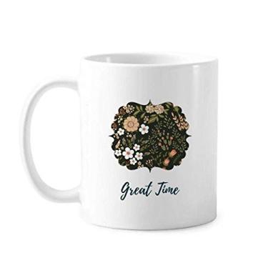 Imagem de Caneca de cerâmica com flores selvagens brancas para pintura de cerâmica para café e porcelana