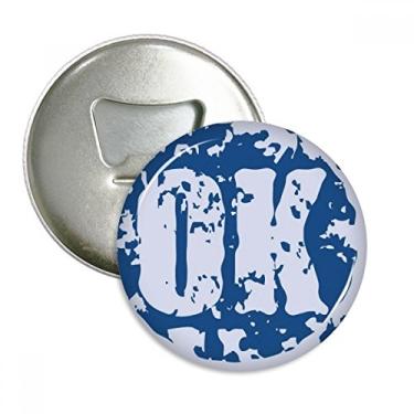 Imagem de OK Design Ilustração Redonda Padrão Abridor de Garrafas Imã de Geladeira Emblema Multifuncional