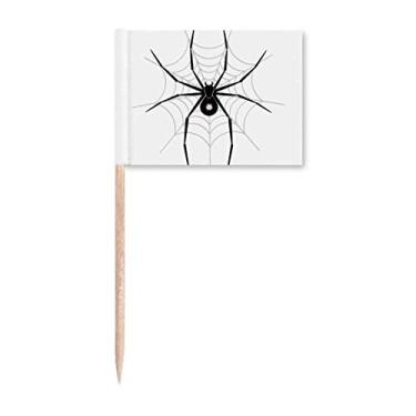 Imagem de Ilustração de insetos, aranha, padrão preto, palito, bandeiras, marcador, decoração de festa