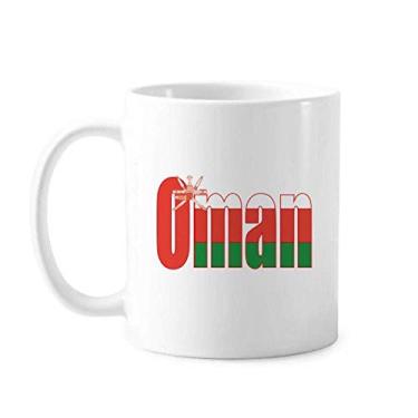 Imagem de Caneca de cerâmica com nome da bandeira do país de Omã cerâmica xícara de café e porcelana
