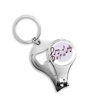 Imagem de Flappg em forma redonda notas musicais anel alicate chaveiro abridor de garrafa cortador