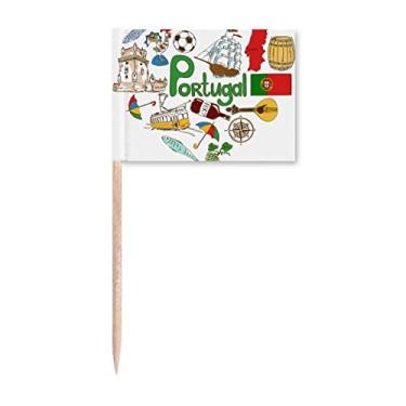 Imagem de Bandeira nacional de Portugal Love Heart Landscap marcadores marcadores decoração de festa