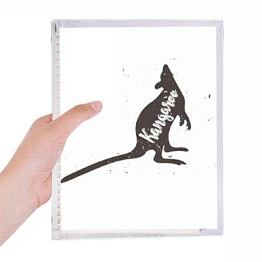 Imagem de Caderno de animal Kangaroo preto e branco com folhas soltas recarregáveis