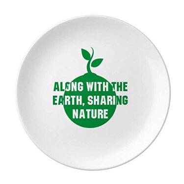 Imagem de Prato decorativo de porcelana Salver com a Terra Sharing Nature