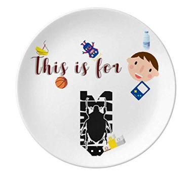 Imagem de Prato de porcelana Insect Harm Fears Animal Beetles Prato redondo para jantar menino homem