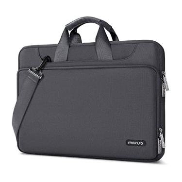 Imagem de Bolsa protetora de ombro para laptop MosISO 360 repelente de água com cinto, Space Gray, 13-13.5 inch