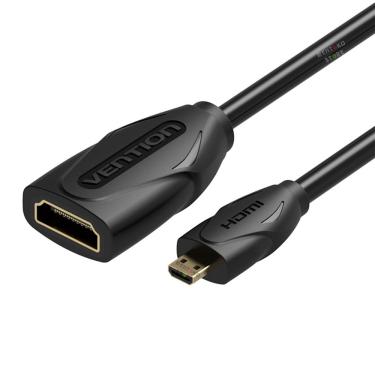 Imagem de Cabo Adaptador Micro hdmi Macho Para hdmi Femea 1m Vention