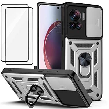 Imagem de Capa Motorola Moto Edge 30 Ultra Case (2 pedaços de filme temperado Protetora) de Câmera Proteção de Tela Metal (prata)
