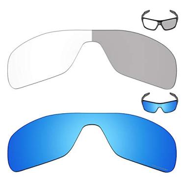 Imagem de Mryok+ 2 pares de lentes de substituição para óculos de sol Oakley Turbine Rotor – Cinza Eclipse fotocromático/azul gelo