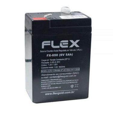 Imagem de Bateria Selada Flex Chumbo Ácida regulada por válvula VRLA 6.V 5Ah Preto - FX-650