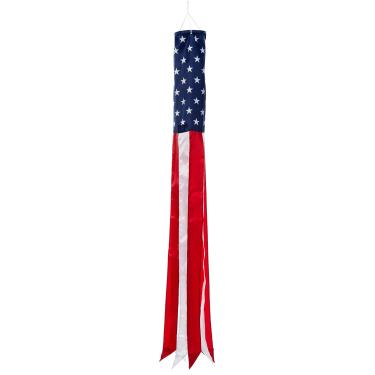 Imagem de Bandeiras de qualidade padrão EUA Super brilhante poliéster Windsock, 12,7 x 152,4 cm