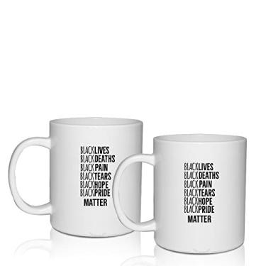 Imagem de 2 Canecas Brancas Personalizadas Lista Black Lives