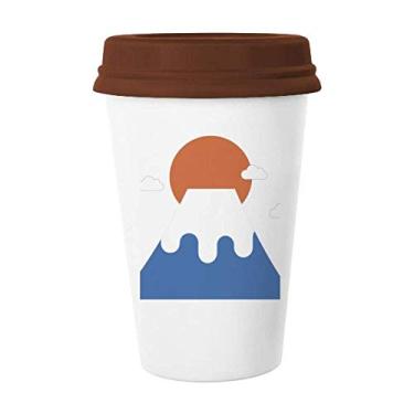 Imagem de Caneca de cerâmica local japonesa Sun Rise Art Deco presente moderna caneca café bebendo vidro cerâmica copo tampa