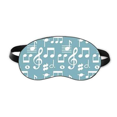 Imagem de White Music Notes Bar Blue Sleep Eye Shield Soft Night Vlindfold Shade Cover
