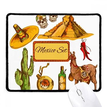 Imagem de Mousepad mexicano Sombrero Mexico Pyramid Desert Cactus Tapete de borracha para jogos