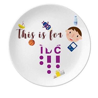 Imagem de Prato de porcelana Morse Code Care Representação de linha de pontos para jantar redondo Prato Masculino