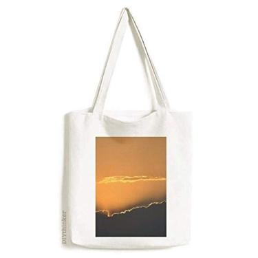 Imagem de Céu escuro laranja nuvens Art Deco presente moda sacola sacola de compras bolsa casual bolsa de mão