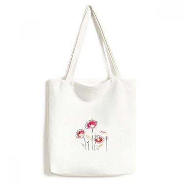 Imagem de Bolsa de lona para decoração de plantas de flores, bolsa de compras casual