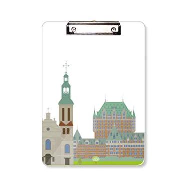 Imagem de Prancheta de desenho e prédios de cidade do Canadá, pasta, bloco de notas A4