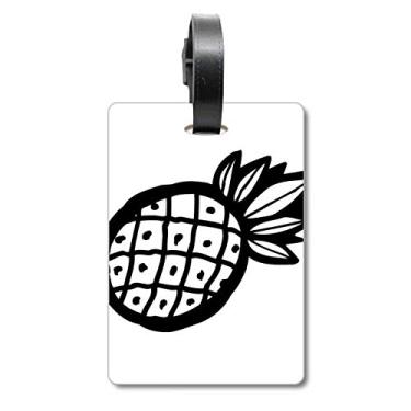 Imagem de Linha de abacaxi preta para desenho, frutas, bagagem, cartão de bagagem, etiqueta