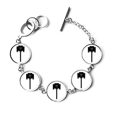 Imagem de DIYthinker Pulseira preta para tela de exibição de cabo plugar pulseira pulseira pulseira bracelete joia