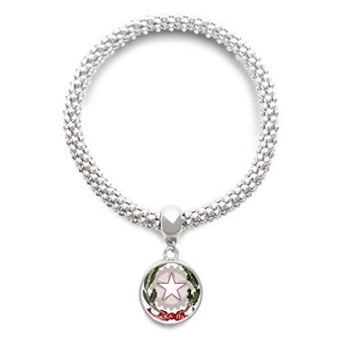 Imagem de DIYthinker Pulseira de prata com emblema nacional da Itália Europa