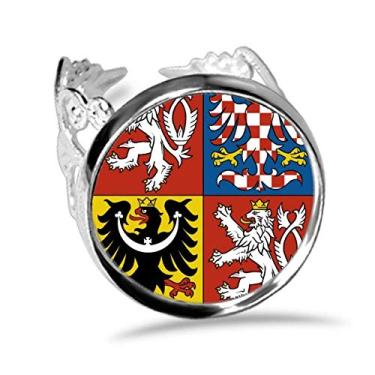 Imagem de DIYthinker Anel de noivado ajustável com emblema nacional tcheco