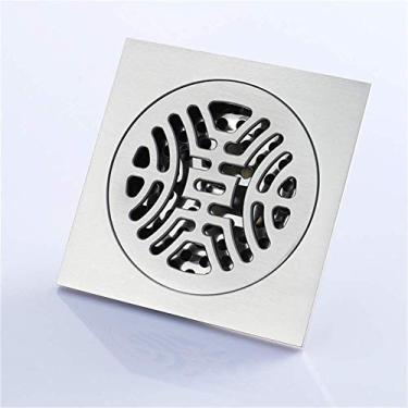 Imagem de Piso do chuveiro Ralo espesso anti-odor de aço inoxidável com tampa removível de padrão quadrado Filtro invisível Casa Hotel Acessórios de banheiro