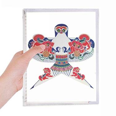 Imagem de Caderno tradicional chinês com estampa de pipa de folhas soltas diário recarregável