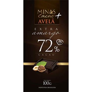 Imagem de CHOCOLATE MINAS CACAO EXTRA AMARGO 72% CACAU MAIS AVELÃ 100G ZERO LACTOSE/GLÚTEN VEGANO