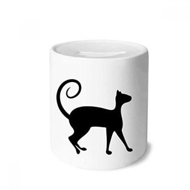 Imagem de DIYthinker Caixa para dinheiro com desenho de animal de gato preto para amantes de animais de estimação caixa de cerâmica porta-moedas presente de cofrinho