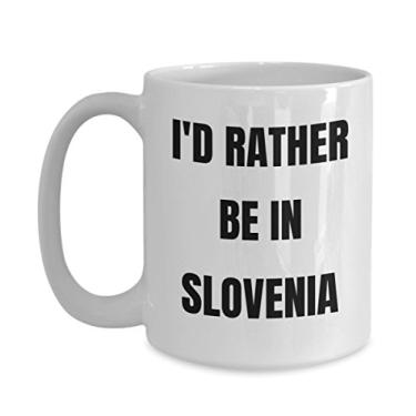 Imagem de Caneca Eslovenia - I'd Rather be in Slovênia - Caneca de café - Ideia de presente de mordaça Eslovênia - Cesta de presente para homens ou mulheres