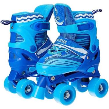Imagem de Patins Skate Infantil Ajustável Azul Do 30-33 - Fênix Rl-02 - Fenix