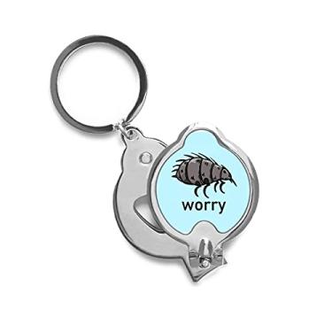 Imagem de Cortador de unhas minimalista de desenho animado com insetos de pulgas e tesoura de aço inoxidável