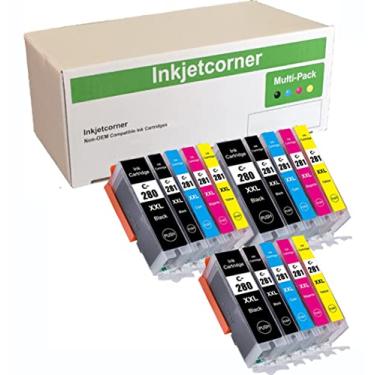 Imagem de Inkjetcorner Reposição de cartuchos de tinta compatíveis para PGI-280XXL CLI-281XXL PGI 280 XXL CLI 281 para uso com TR8620 TR8622 TS6320 TR8520 TS6120 TS6220 TR7520 TS9520 TS702 (pacote com 15)
