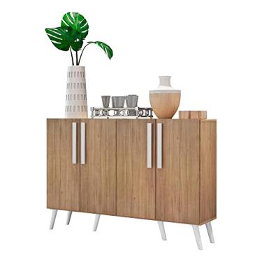Imagem de Aparador Buffet 4 Portas Retrô Viena Multimóveis V3606 Rustic/branco