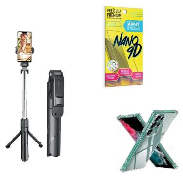 Imagem de Kit Tripé De Selfie + Capinha Samsug S23 Ultra + Película 9D