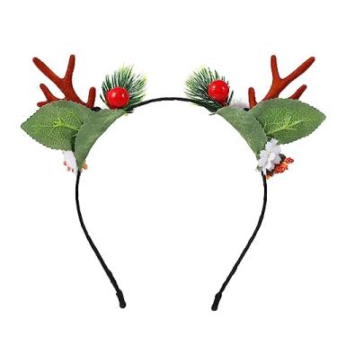 Imagem de Gadpiparty Bandana De Chifre Tiara De Orelhas De Veado Tiaras De Cosplay De Natal Faixa De Cabelo De Chifres Tiara De Orelhas De Chifre Filho Fofa Chifres Flocados Veado De Natal