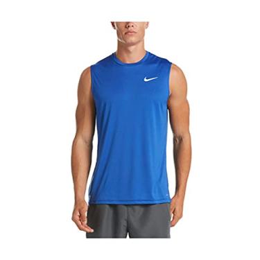 Imagem de Nike Swim — Camiseta masculina Essential sem mangas Hydroguard Rash Guard azul royal