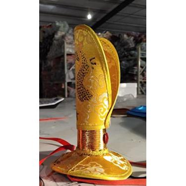 Imagem de Fantasia Casamento Chinês Vermelho e Preto Riqueza Flor Hanfu Headdress Ministro Acessórios Adereços Jóias Coroa Linda Chapéu Masculino