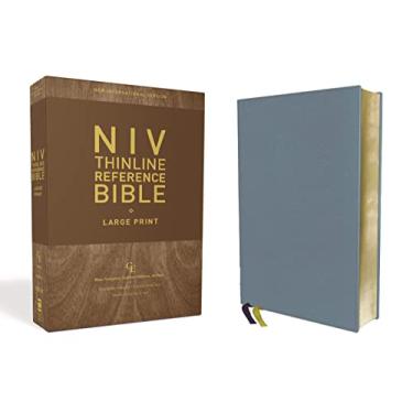 Imagem de Niv, Thinline Reference Bible, Large Print, Genuine Leather, Buffalo, Blue, Red Letter Edition, Comfort Print
