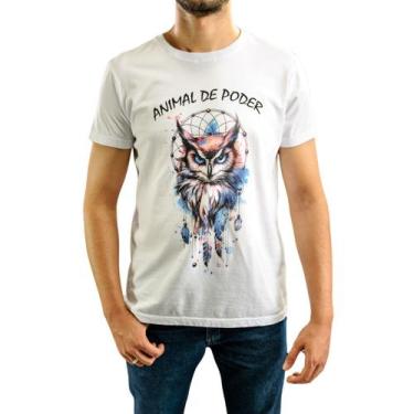 Imagem de Camiseta Animal De Poder  Coruja Totem Guardiã Xamã - Pôr Do Sol
