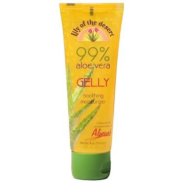 Imagem de Lily Of The Desert Gelly Moisturizer – 99% Gel orgânico de Aloe Vera para a pele, cuidados pós-sol com Aloe, óleo de vitamina E e vitamina C para alívio de queimaduras solares, 4 ml